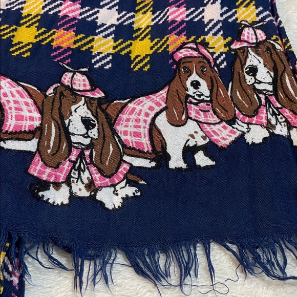 Talbots Colorful Dog Pattern Scarf - Picture 3 of 5